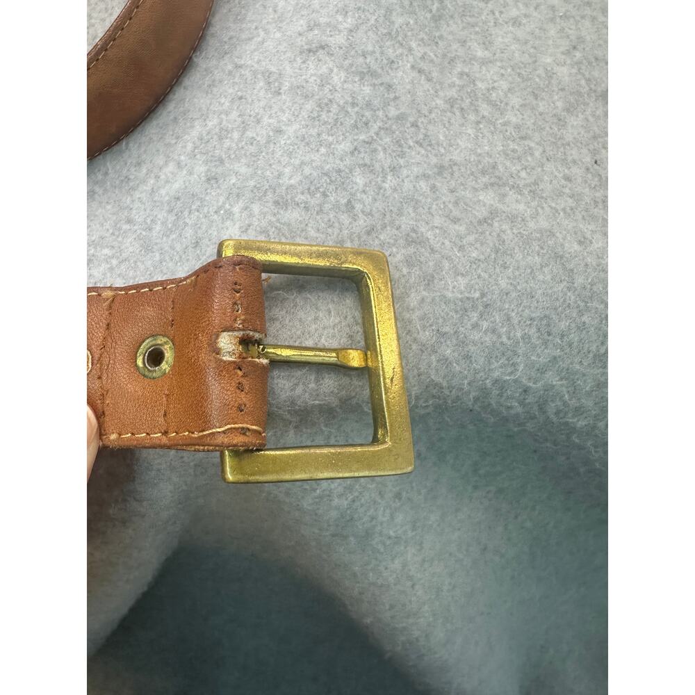 Coach 7600 British Tan Leather Belt Solid Brass Buckle Vintage USA Gorpcore 34 - Picture 4 of 9